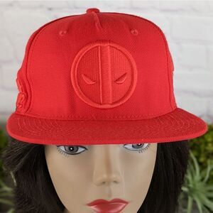 Marvel Deadpool Red Embroidered Icons Snapback Hat